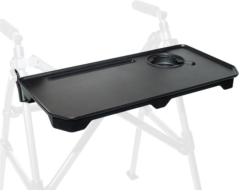 Stander Walker Tray Table, Only Compatible with 's Wonder-Walkers and Wonder-Rollators, Mobility Aid Tray-Accessory with Cup Holder, Tool-Free Assembly, Black - Image 1